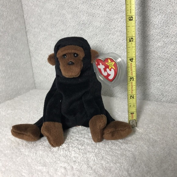 Vintage Ty Beanie Baby 1996 CONGO the Gorilla Plush Black & Brown Gorilla W/Tags - Picture 2 of 7